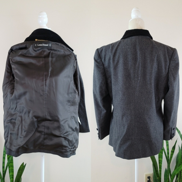 VTG 80s Louis Féraud Velvet Applique Blazer Jacket - Picture 7 of 12